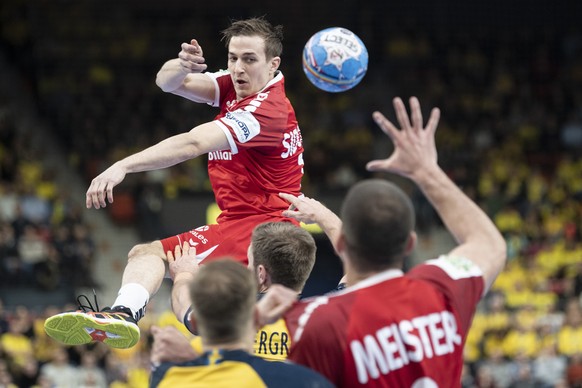 Switzerland&#039;s Roman Sidorowicz during the menÕs EHF EURO 2020 final tournament Group F match Switzerland against Sweden in Gothenburg, Sweden, on Friday, 10 January 2020. (KEYSTONE/Ennio Leanza)