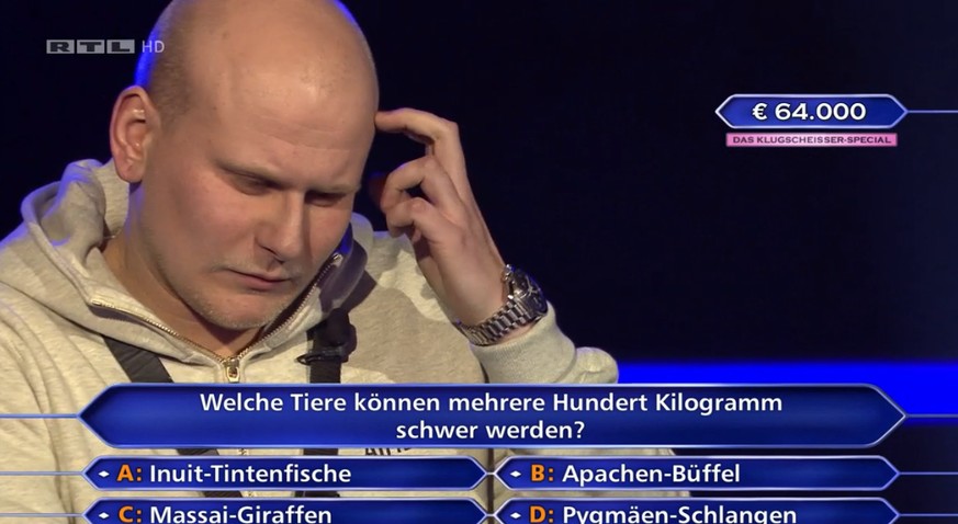 «Klugscheisser» brilliert bis zu dieser Frage, bei der KEINER von 3 Jokern hilft