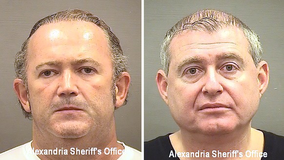 epa07911032 A handout combination image released by the Alexandria Sheriff&#039;s Office on 10 October showing Igor Fruman (L) and Lev Parnas (R) who were arrested at Dulles Airport outside of Washing ...