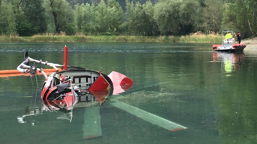 Heliabsturz im Wallis 16. Mai 2018. (Bild: Kapo Wallis)