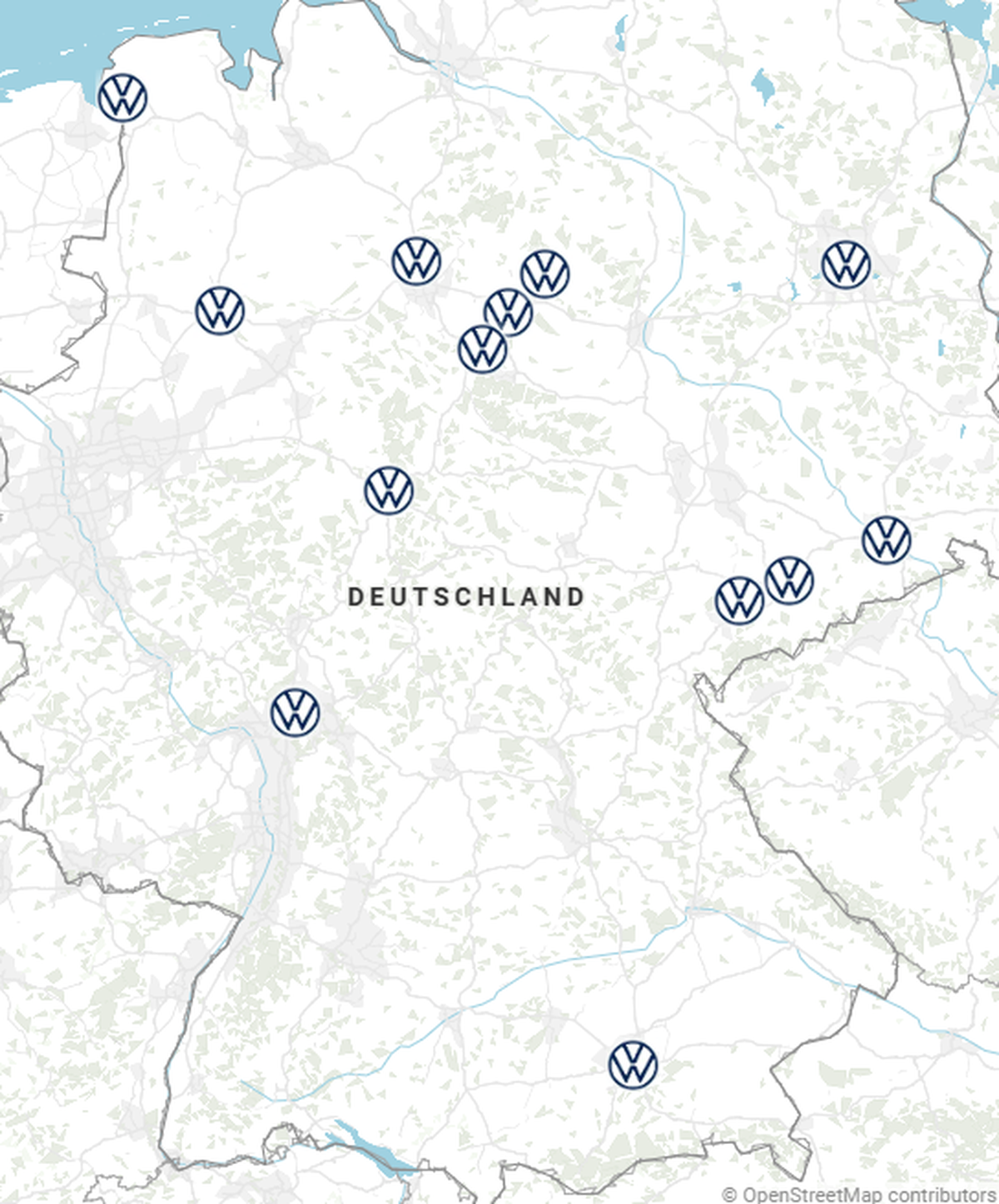 VW-Standorte in Deutschland.