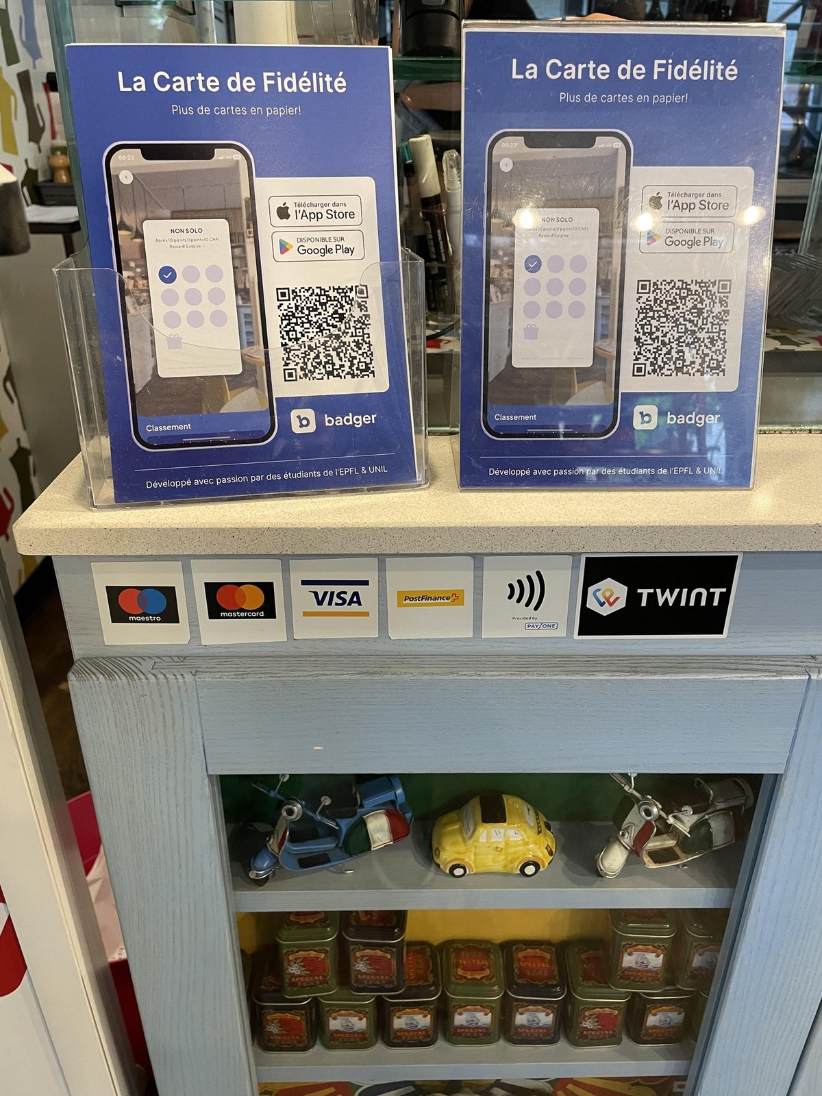L'application Badger chez Non Solo à Lausanne.