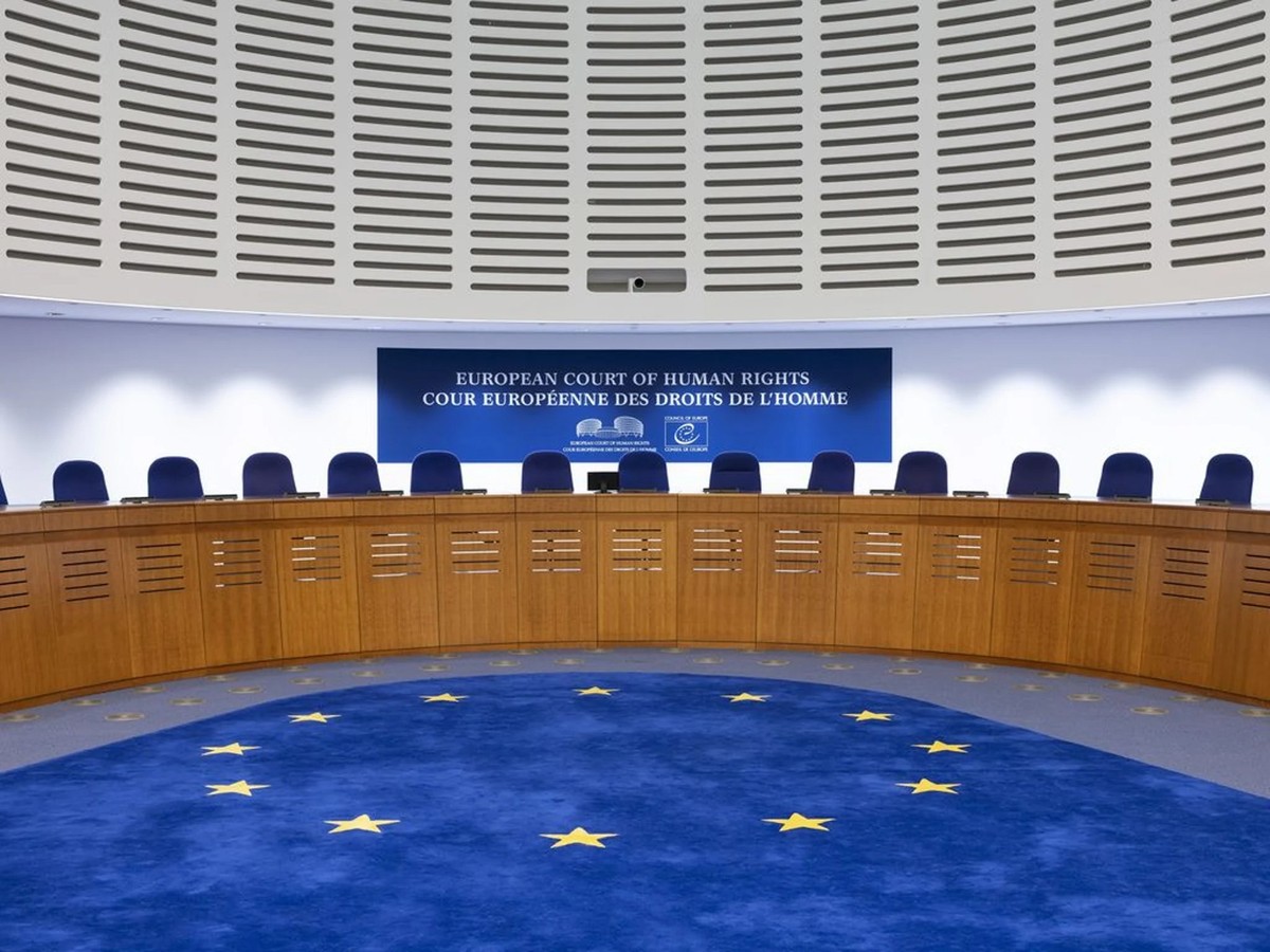 La grande salle de la Cour européenne des droits de l'homme à Strasbourg.