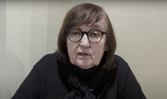 epa11172912 A still image taken from handout video provided by the Navalny Team shows Lyudmila Navalnaya, the mother of late Russian opposition leader Alexei Navalny delivering a statement in Salekhar ...