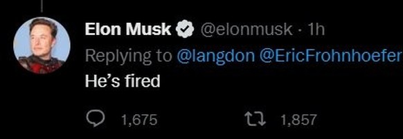 Musk hat seinen Tweet inzwischen gelöscht.