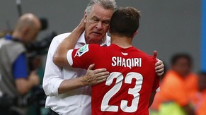 Hitzfeld und Shaqiri bei der WM in Brasilien.