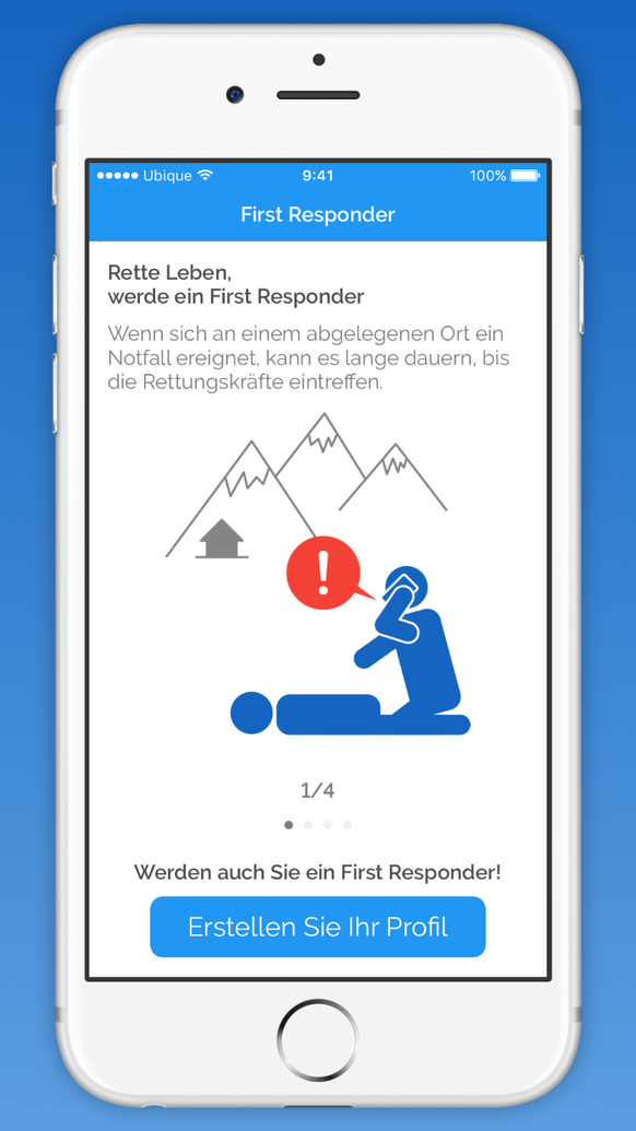 Echo112 First Responder - iPhone-App für freiwillige Rettungshelfer, entwickelt von der Schweizer Firma Ubique