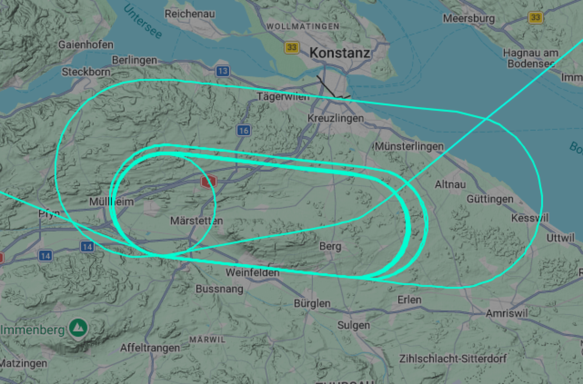 Das Flugzeug drehte mehrere Runden über dem Thurgau.