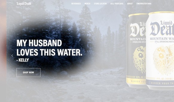 Liquid Death – Mineralwasser für ... MÄNNER. https://liquiddeath.com/