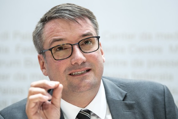 Staenderat und Parteipraesident Christian Levrat, FR, von der SP-Schweiz spricht bei der Lancierung des Referendums ãNein zum 350-Millionen Steuerbonus fuer reiche ElternÒ, am Montag, 7. Oktober 2019, ...