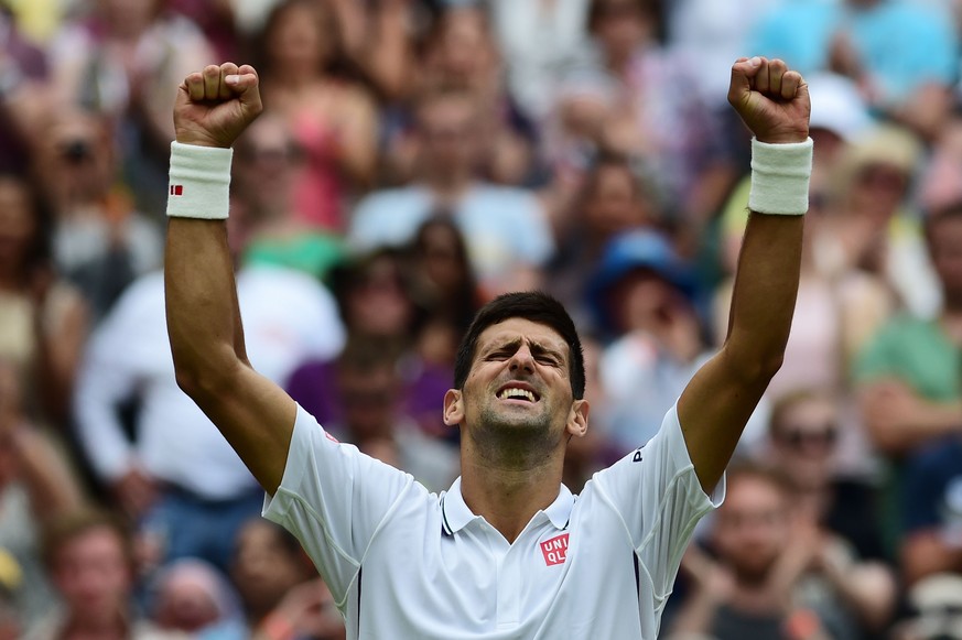 Sicheres Ding gegen Gilles Simon: Novak Djokovic feiert den Achtelfinal-Einzug.