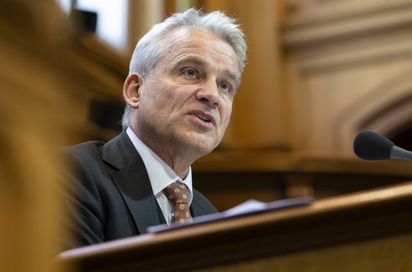 Bundesrat Beat Jans spricht zur Kleinen Kammer an der Fruehjahrssession der Eidgenoessischen Raete, am Mittwoch, 4. Maerz 2026 im Staenderat in Bern. (KEYSTONE/Andreas Becker)