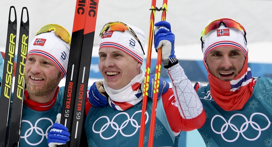 Sundby, Krüger, Holund (von links): Norwegen triumphiert gleich dreifach.
