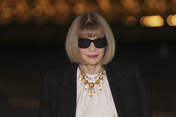 Anna Wintour poses for photographers upon arrival for Le Grand Diner du Louvre during the Fall/Winter 2025-2026 Womenswear fashion week, Tuesday, March 4, 2025, in Paris. (Photo by Scott A Garfitt/Inv ...