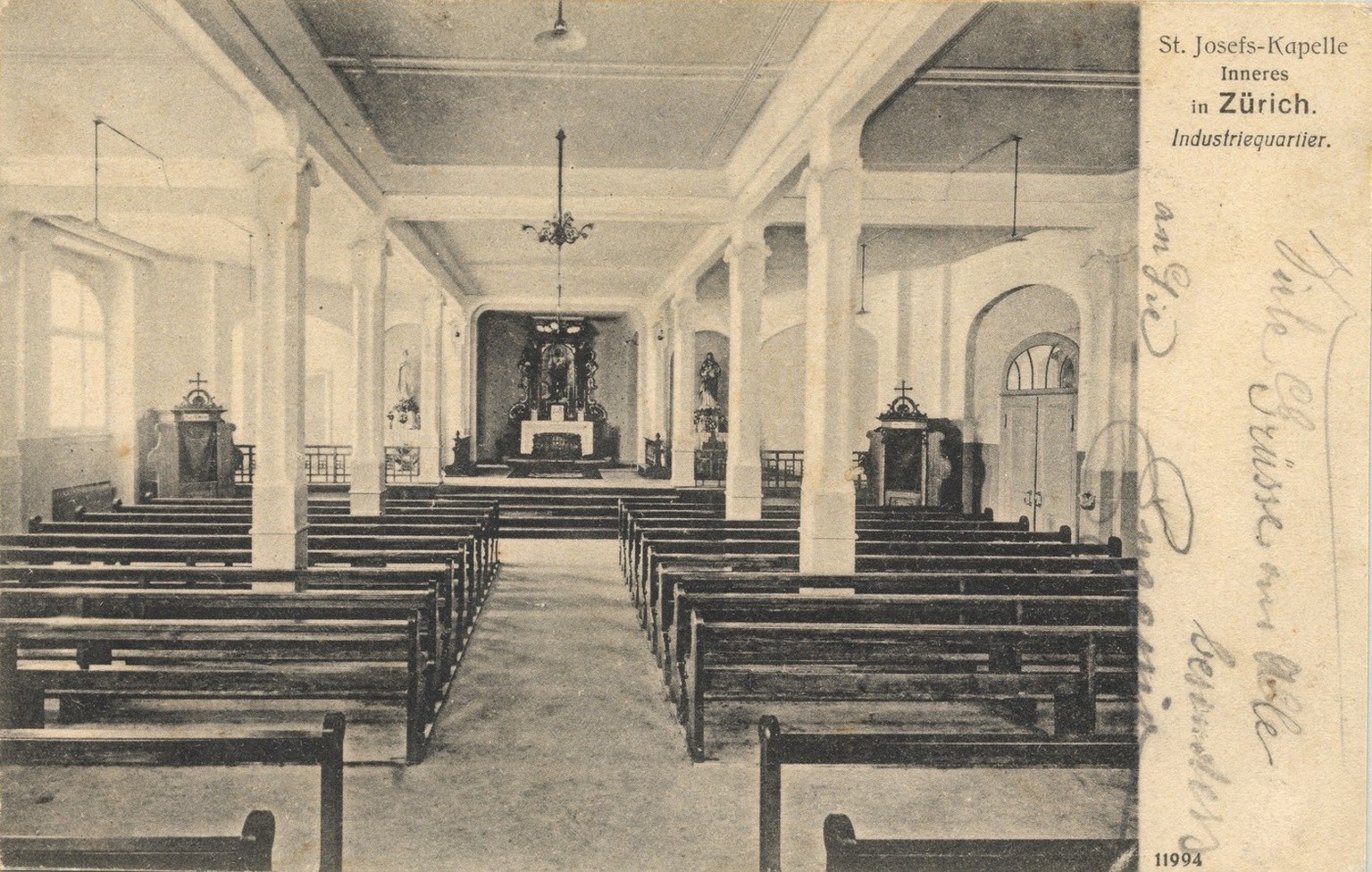 Katholische Kirche St. Josef im Industriequartier, ca. 1905.