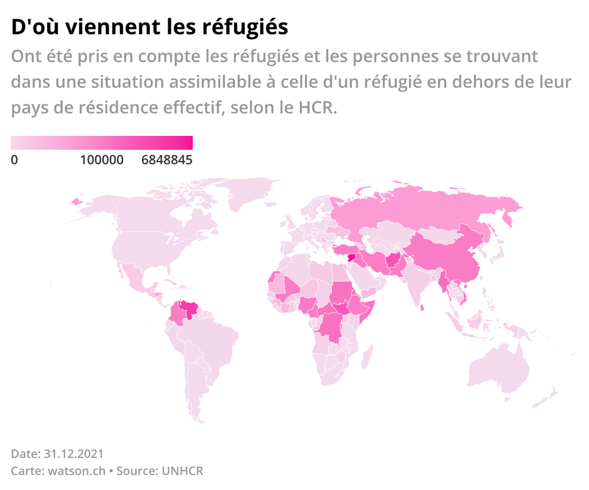 D'où viennent les réfugiés
