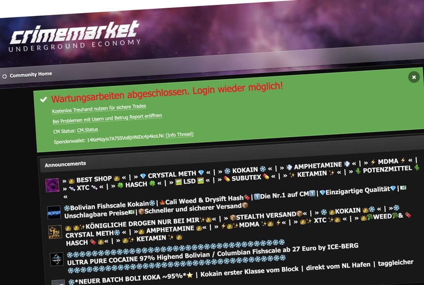 Screenshot crimemarket.is (1. März 2024).