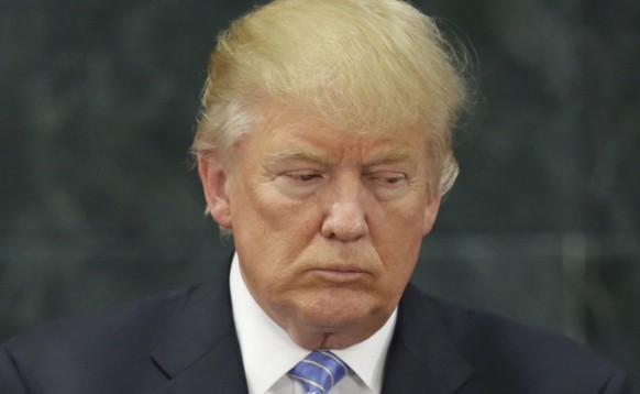 U.S. Republican presidential nominee Donald Trump speaks through an interpreter at a press conference with Mexico&#039;s President Enrique Pena Nieto at the Los Pinos residence in Mexico City, Mexico, ...