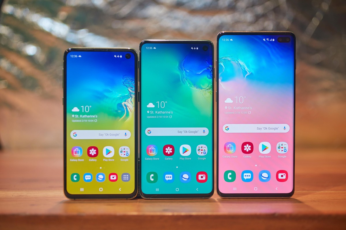Das Galaxy S10e, S10 und S10 Plus.