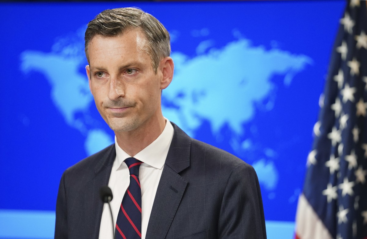 FILE - In this Aug. 16, 2021 file photio, State Department spokesperson Ned Price speaks during a media briefing at the State Department in Washington. Price has tested positive for COVID-19 and will  ...