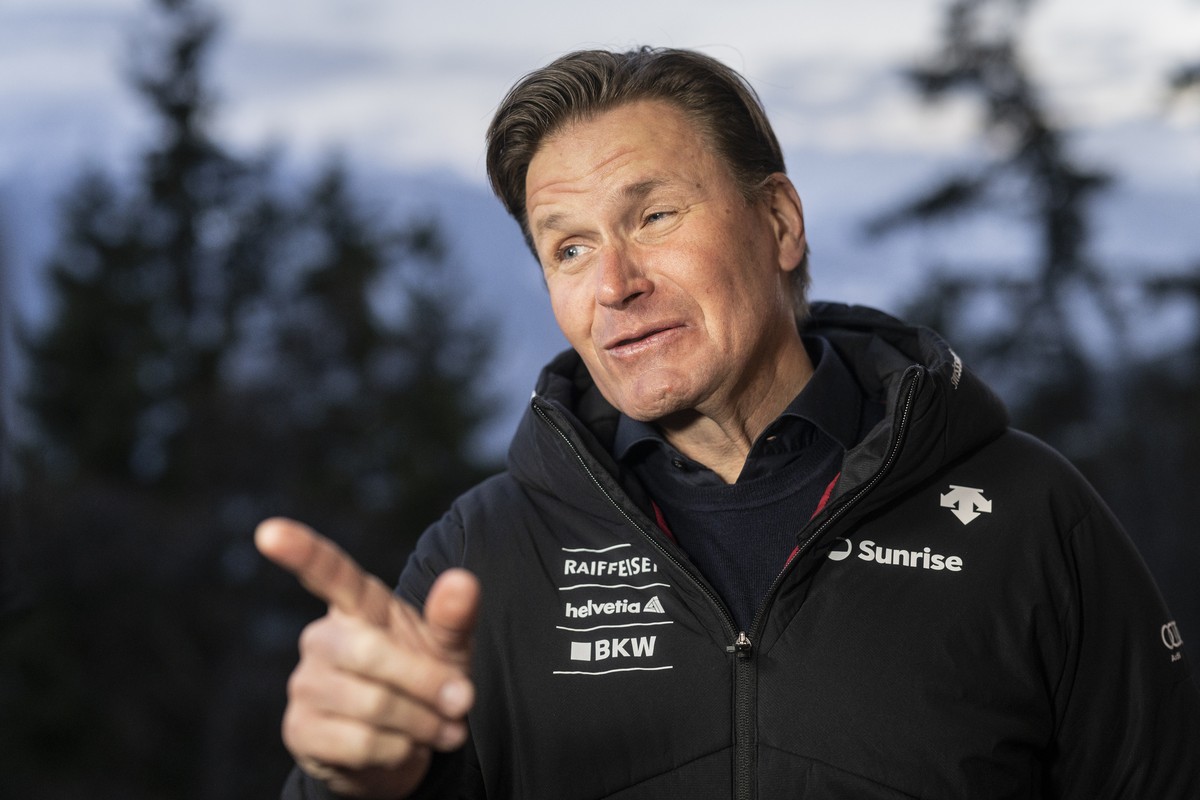 Urs Lehmann, Praesident des Schweizer Skiverbandes Swiss-Ski und Praesident des Organisationskomitees der Ski Weltmeisterschaften 2027 in Crans-Montana, spricht in einem Interview ueber die personelle ...