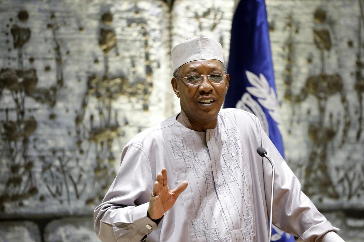 epa09146773 (FILE) - Chad's President Idriss Deby Itno speaks during his meeting with the Israeli President (not pictured) at the President's Residence in Jerusalem, Israel, 25 November 2018 ...