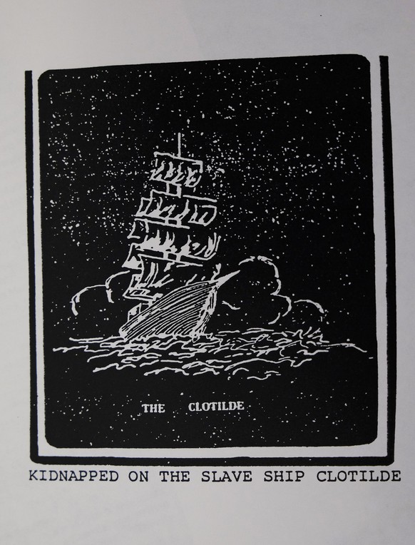 epa07595284 An image of the slave ship Clotilda taken from a biographical memoir of James Dennison, a slave who served as a pilot on the ship, written by his ancestor Mobel Dennison, in Mobile, Alabam ...