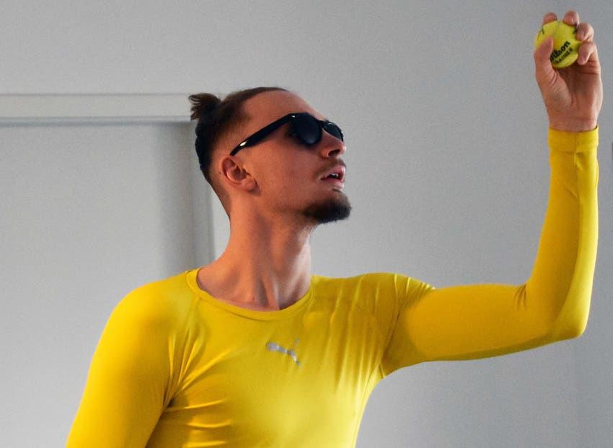 Bradley Fink während des Neuro-Athletik-Trainings bei ihm zu Hause.