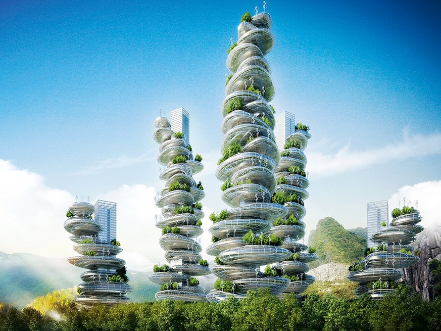 Ein Projekt des Architekturbüros Vincent Callebaut: Nachhaltige Megalithen für ländliche Urbanität in&nbsp;Shenzhen, China.<br data-editable="remove">