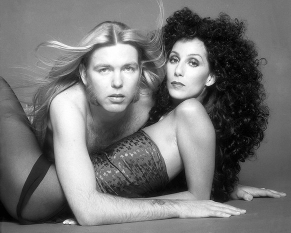 Cher &amp; Greg Allman pose for a portrait in 1977 in Los Angeles, California.