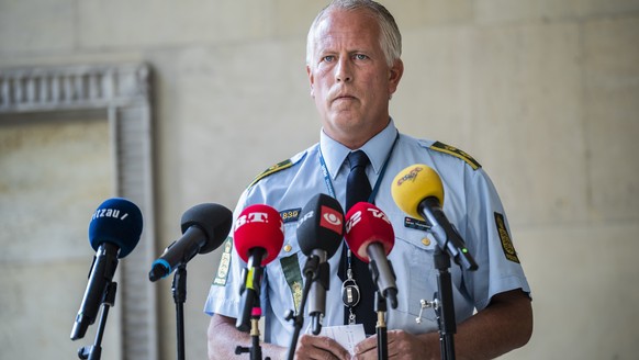 epa10051009 Chief Inspector Soeren Thomassen gives a status on the investigation of the shooting in the Field&#039;s shopping mall, which took place on Sunday, during a press conference at the Police  ...