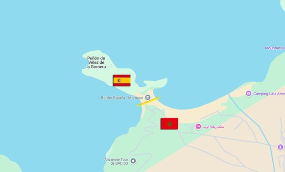 Spanien Marokko kürzeste Landesgrenzen der Welt Peñón de Vélez de la Gomera