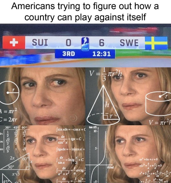 Meme: Switzerland vs Sweden at the 2018 World Cup, Americans