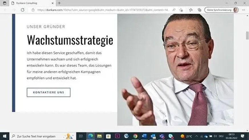 Als «unser Gründer» wird Oswald Grübel auf der Website vorgestellt. Doch er hat von der Firma noch nie gehört.