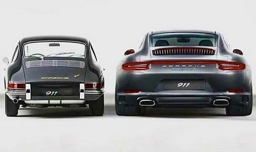 Porsche 911 ... links von 1964, rechts von 2016.
https://www.facebook.com/photo.php?fbid=10154866718376091&amp;id=25570701090&amp;set=a.103916666090&amp;locale=da_DK
