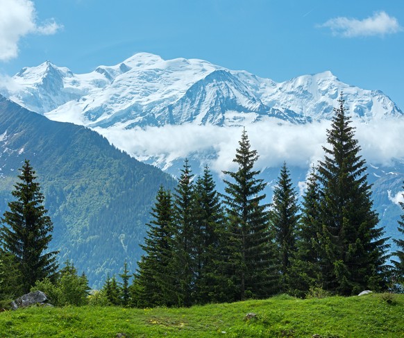 Das Bergmassiv des Mont Blanc.