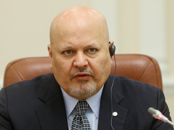 War In Ukraine The Prosecutor of International Criminal Court Karim Ahmad Khan visits Kyiv and territories which were occupied by Russia in Ukraine, April 14, 2022. Kyiv Ukraine PUBLICATIONxNOTxINxFRA ...