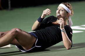 Die Schweizerin Timea Bacsinzky nach ihrem verwerteten Matchball im Halbfinal in Mexiko.