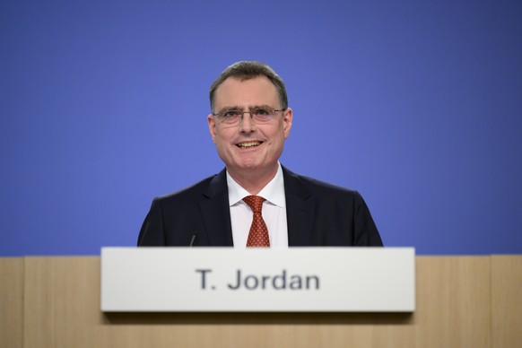 Swiss National Bank&#039;s (SNB) Chairman of the Governing Board Thomas Jordan speaks during a semi-annual conference of Swiss National Bank (SNB BNS), in Bern, Switzerland, Thursday, June 16, 2022. ( ...