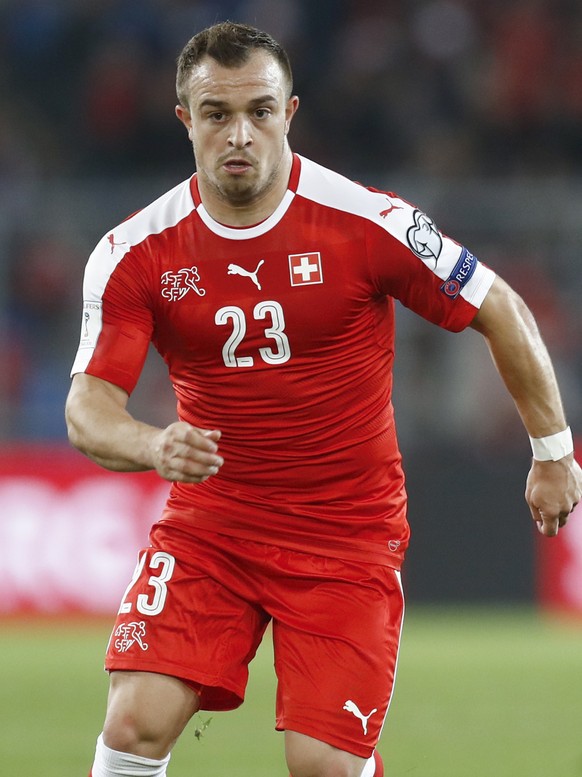 ARCHIV - ZUM AUFGEBOT DER SCHWEIZ FUER DIE WM 2018 IN RUSSLAND STELLEN WIR IHNEN FOLGENDES BILDMATERIAL ZUR VERFUEGUNG - Switzerland&#039;s Xherdan Shaqiri in action during the 2018 Fifa World Cup Rus ...