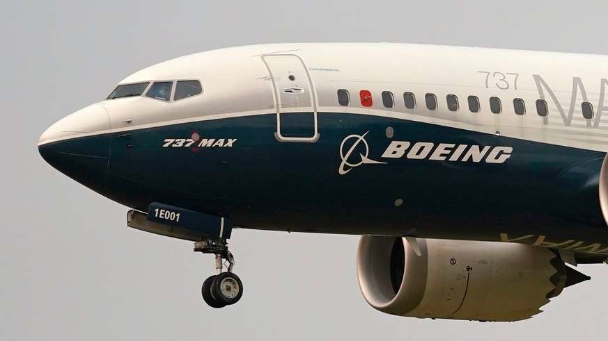 FILE - A Boeing 737 Max jet prepares to land at Boeing Field following a test flight in Seattle, Sept. 30, 2020. (AP Photo/Elaine Thompson, File)
Boeing Justice Department