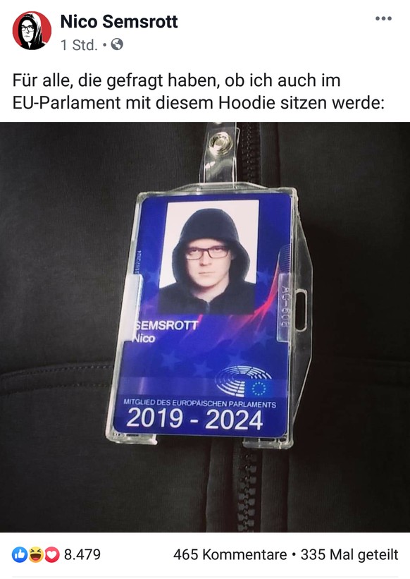 ZDF ohne Nico Semsrott: «Heute Show» verliert Satiriker an die EU
:)