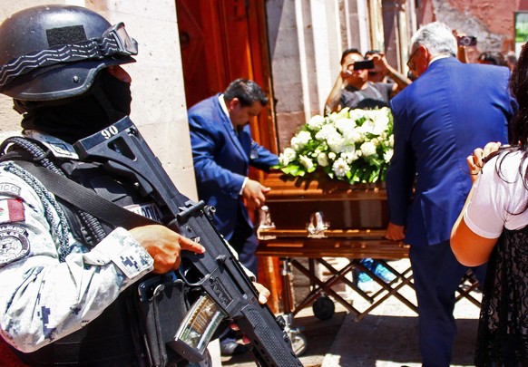 epa11257839 Relatives and loved ones attend the funeral of Bertha Gisela Gaytan, who was a candidate for mayor of the municipality of Celaya, before being shot to death after her first campaign rally  ...