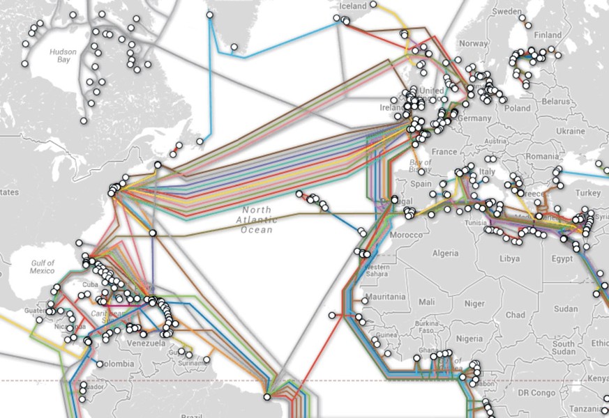 &nbsp;Knapp 230 Kabel wickeln den Grossteil des weltweiten Datenverkehrs ab.