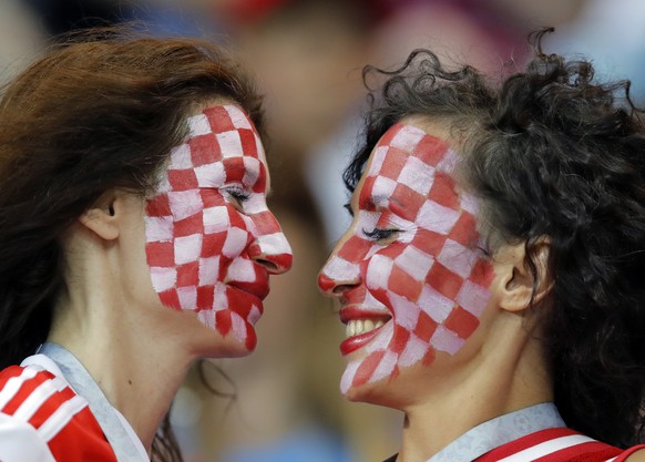 Croatian fans cheer prior to the group D match between Iceland and Croatia, at the 2018 soccer World Cup in the Rostov Arena in Rostov-on-Don, Russia, Tuesday, June 26, 2018. (AP Photo/Vadim Ghirda)