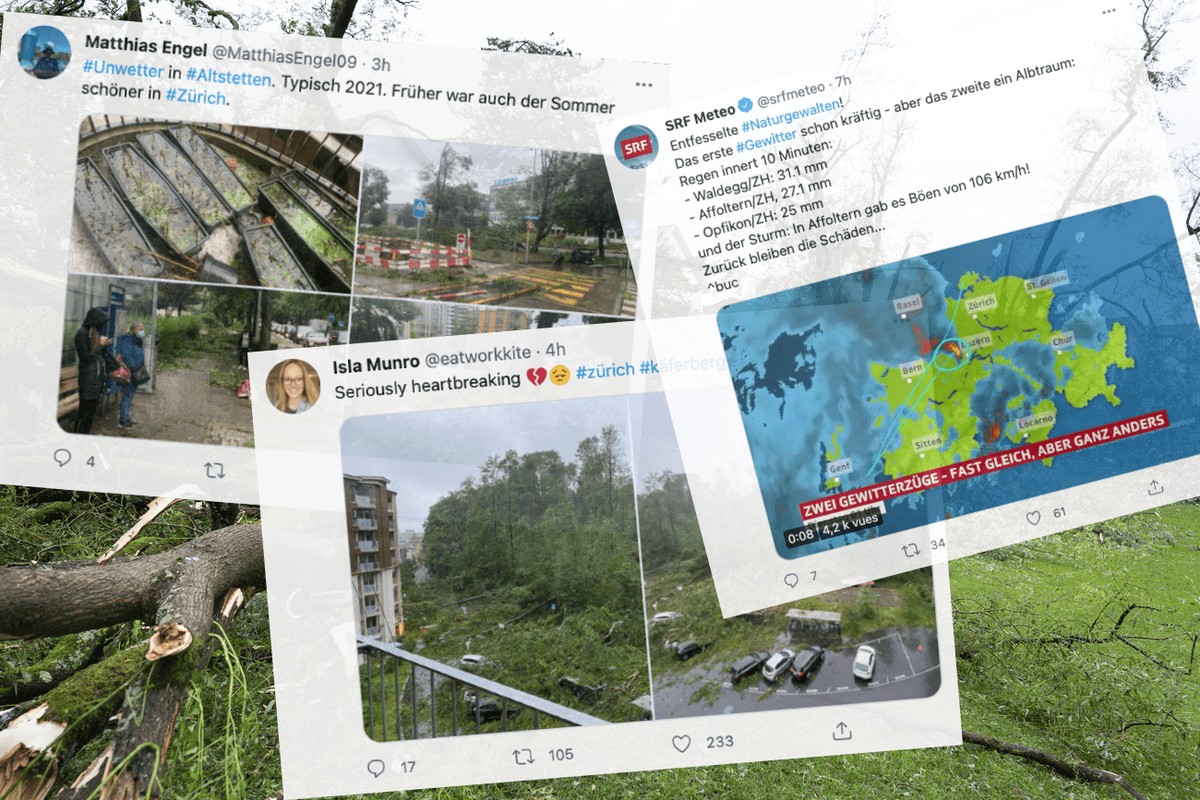 Selon SRF Météo, des pointes de rafales à plus de 100 kilomètres par heure ont été mesurées à Affoltern (ZH)