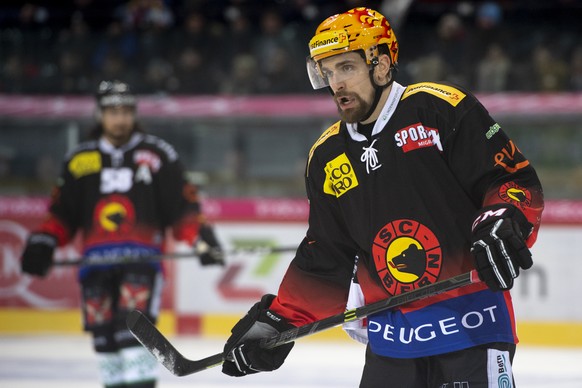 Berns Top Scorer Mark Arcobello fotografiert beim Eishockey Meisterschaftsspiel der National League zwischen dem SC Bern und den HC Ambria-Piotta, am Dienstag, 29. Januar 2019, in der Postfinance Aren ...