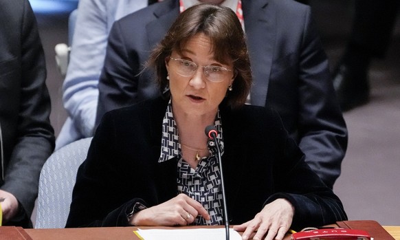 Pascale Baeriswyl, Permanent Representative of Switzerland to the United Nations, speaks at a Security Council meeting on nuclear non-proliferation regarding the Democratic People&#039;s Republic of K ...