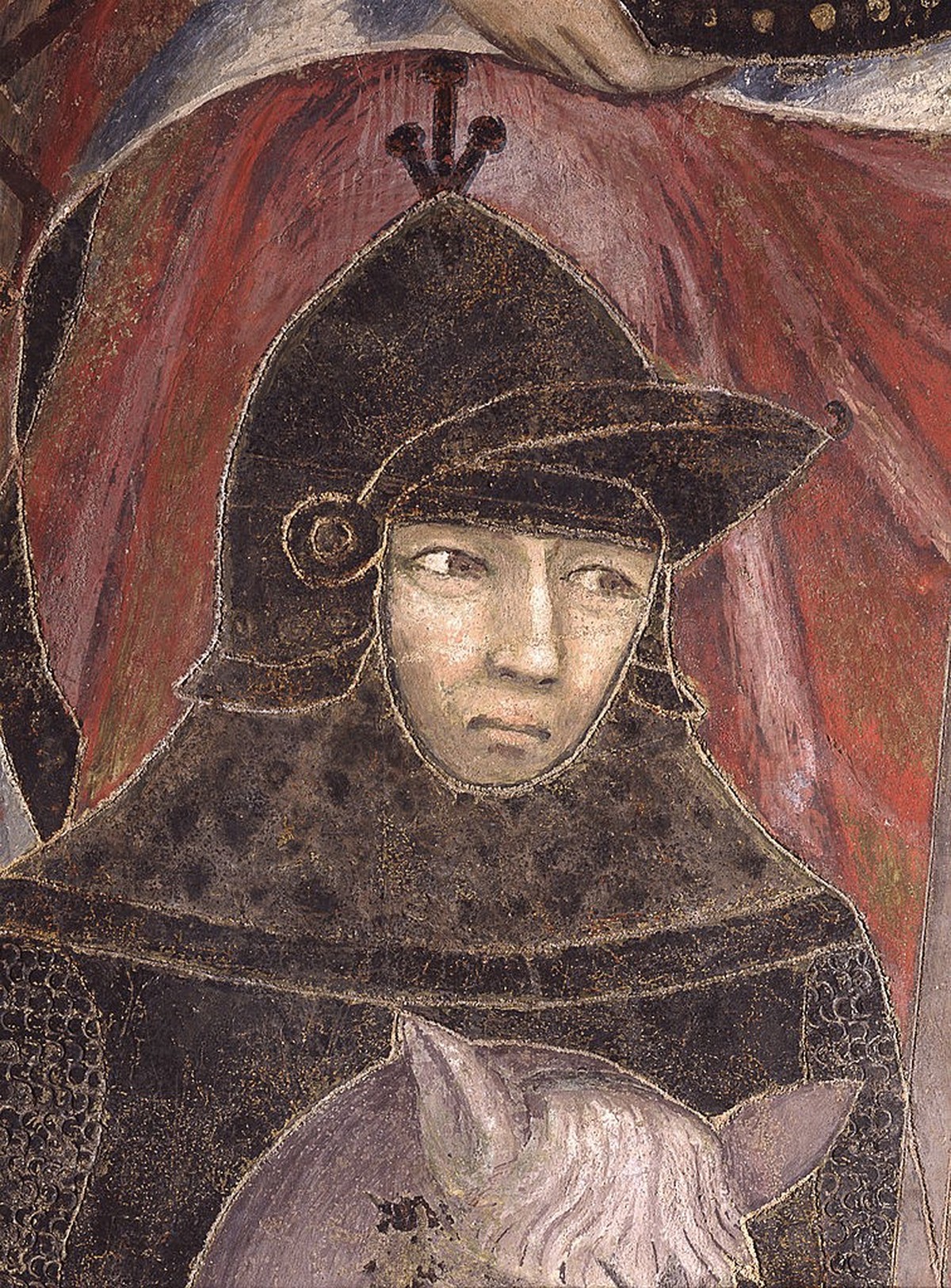Italy, Tuscany, Siena, Public Palace. Detail. Armed knight of the army of Siena. (Photo by Antonio Quattrone/Mondadori Portfolio via Getty Images)