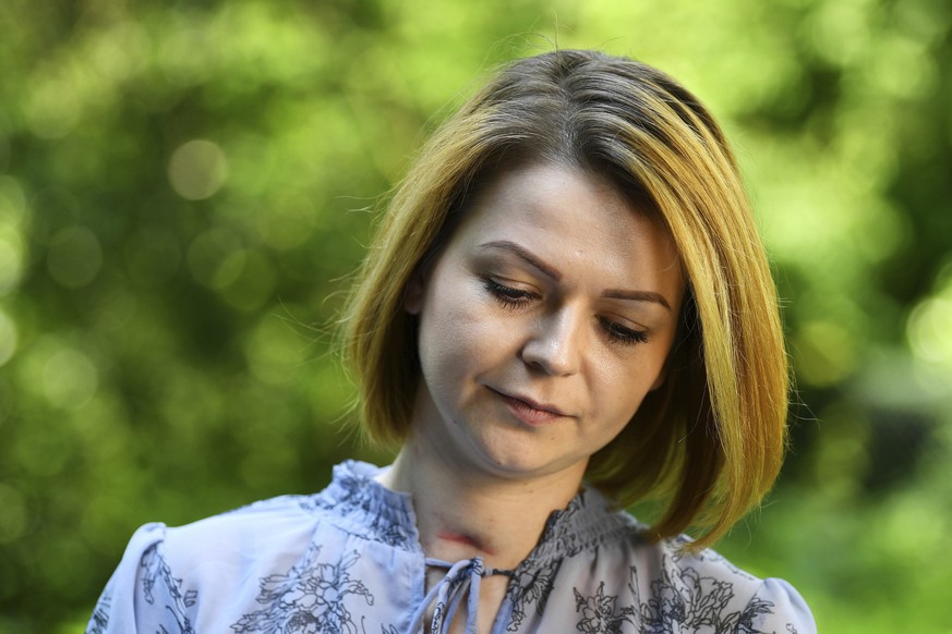 Yulia Skripal poses for the media during an interview in London, Wednesday May 23, 2018. Yulia Skripal says recovery has been slow and painful, in first interview since nerve agent poisoning. (Dylan M ...